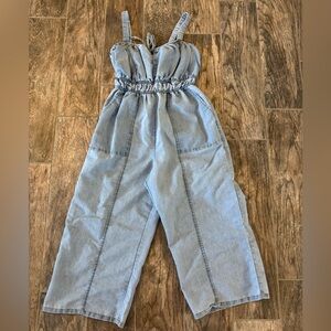 Hint of Blush Light Blue Denim Jumpsuit